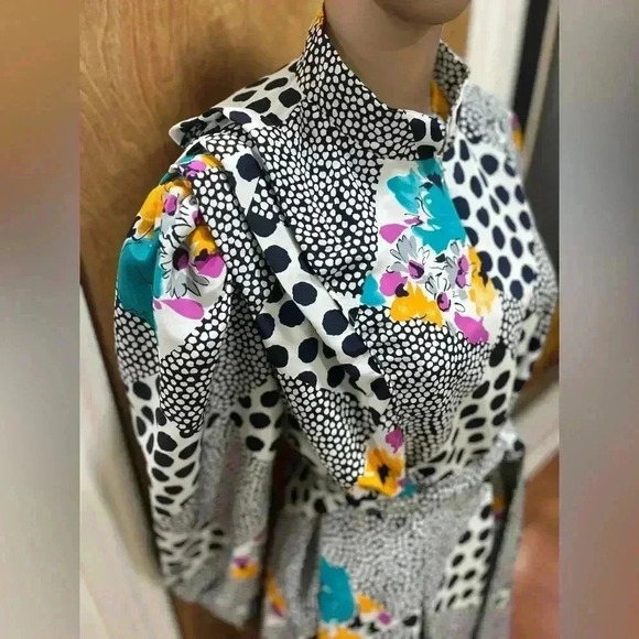 Vintage mod David Brown California caftan tunic Lounger maxi Dress-M - Picture 9 of 16